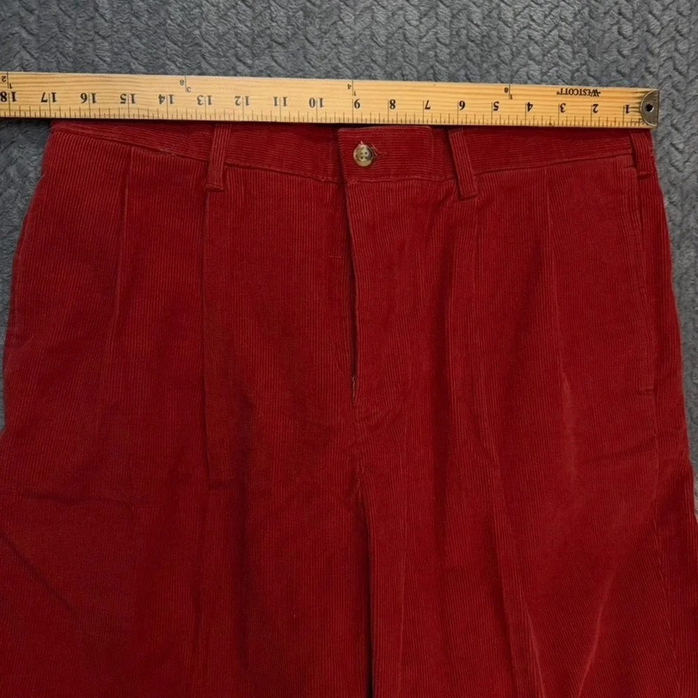 Alan Flusser Pants Mens 34x29 Red Corduroy Pleated Savana Straight NWT Vintage